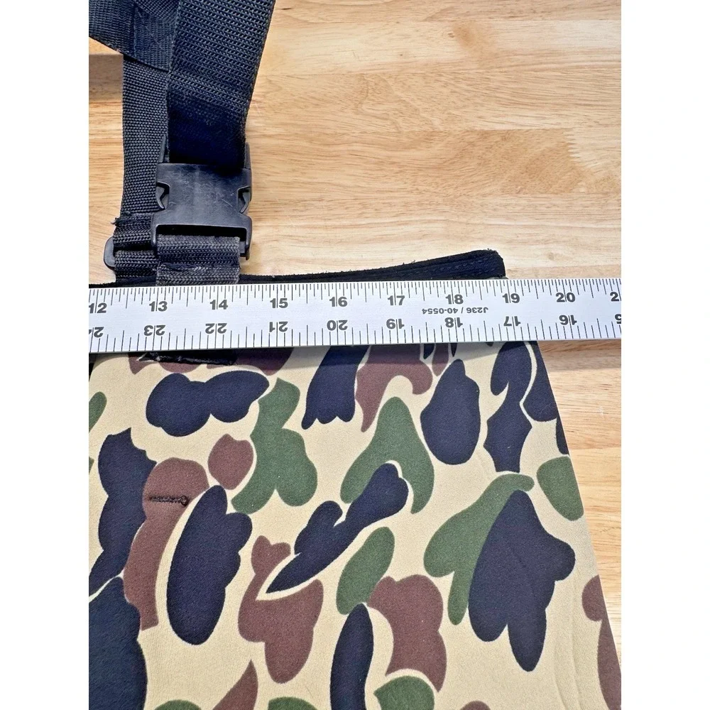 Vintage Upland Camo‎ Fishing Chest Waders Pants Bibs Size Large Neoprene